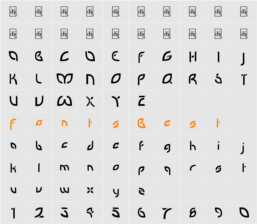 PetalGlyph Character Map