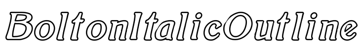 BoltonItalicOutline Font Image