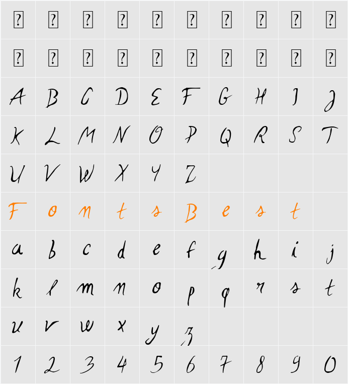 Elegance Character Map
