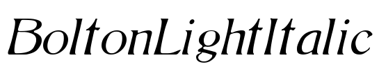 BoltonLightItalic Font Image