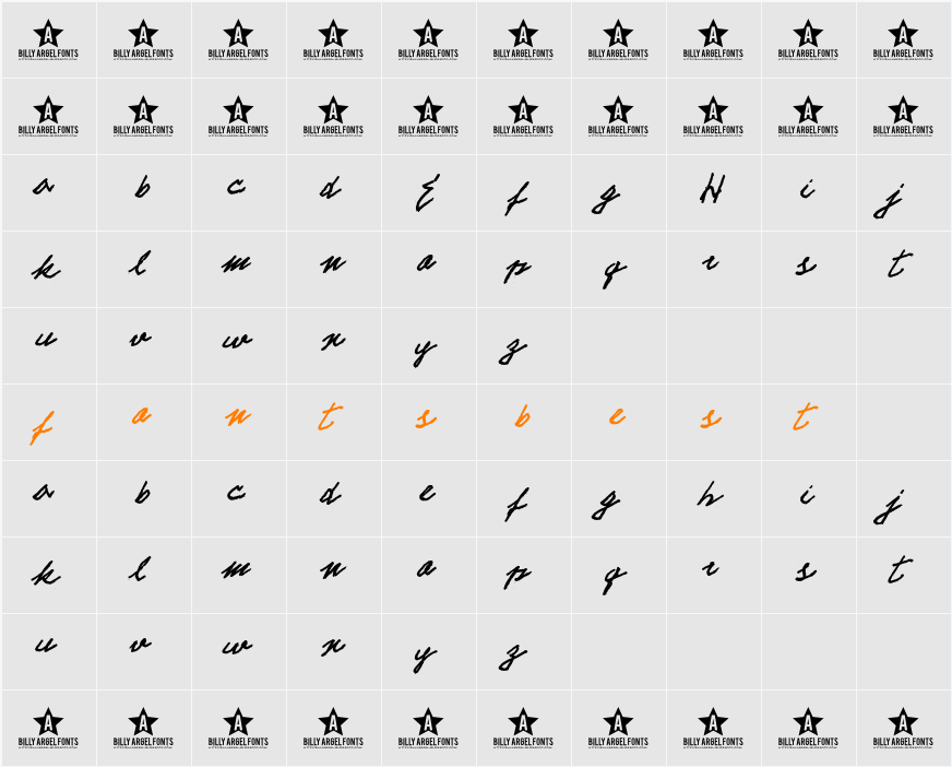 ELECTRIC HANDS Character Map