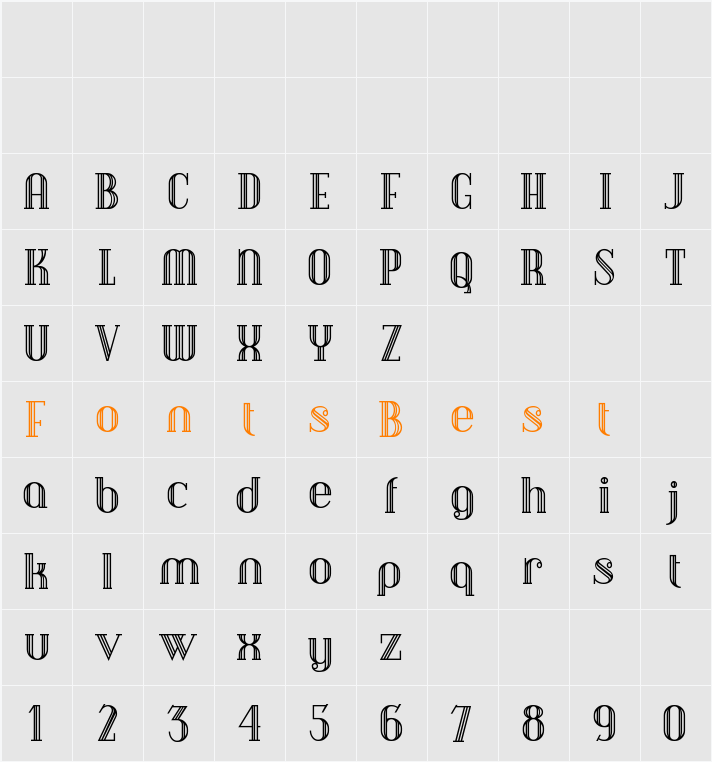 DebonairInline Character Map
