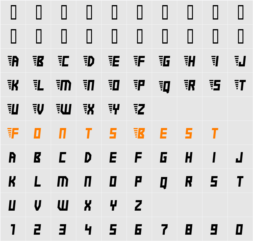 Electric Boots Character Map