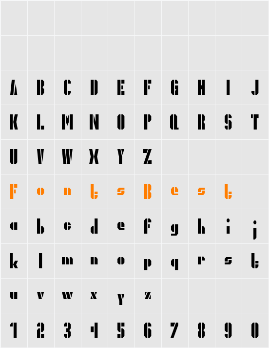 PresidentGas Character Map