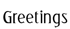 Greetings Font Image