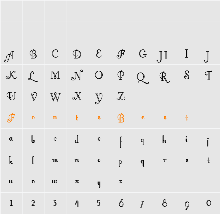 LittleLordFontleroy Character Map