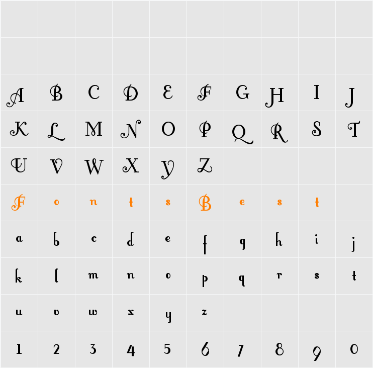 FontleroyBrown Character Map