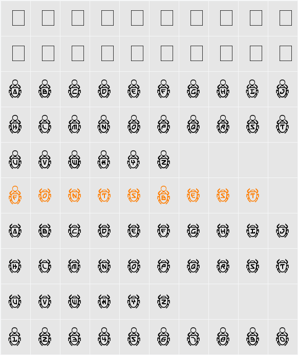 Scarab Character Map