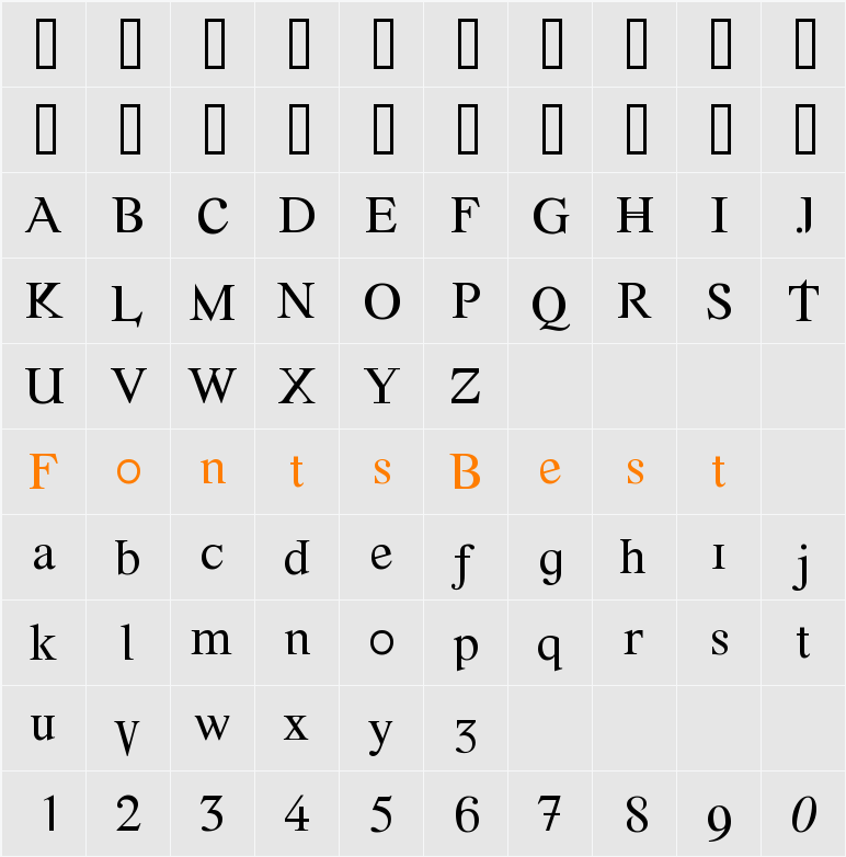 Font Error Character Map