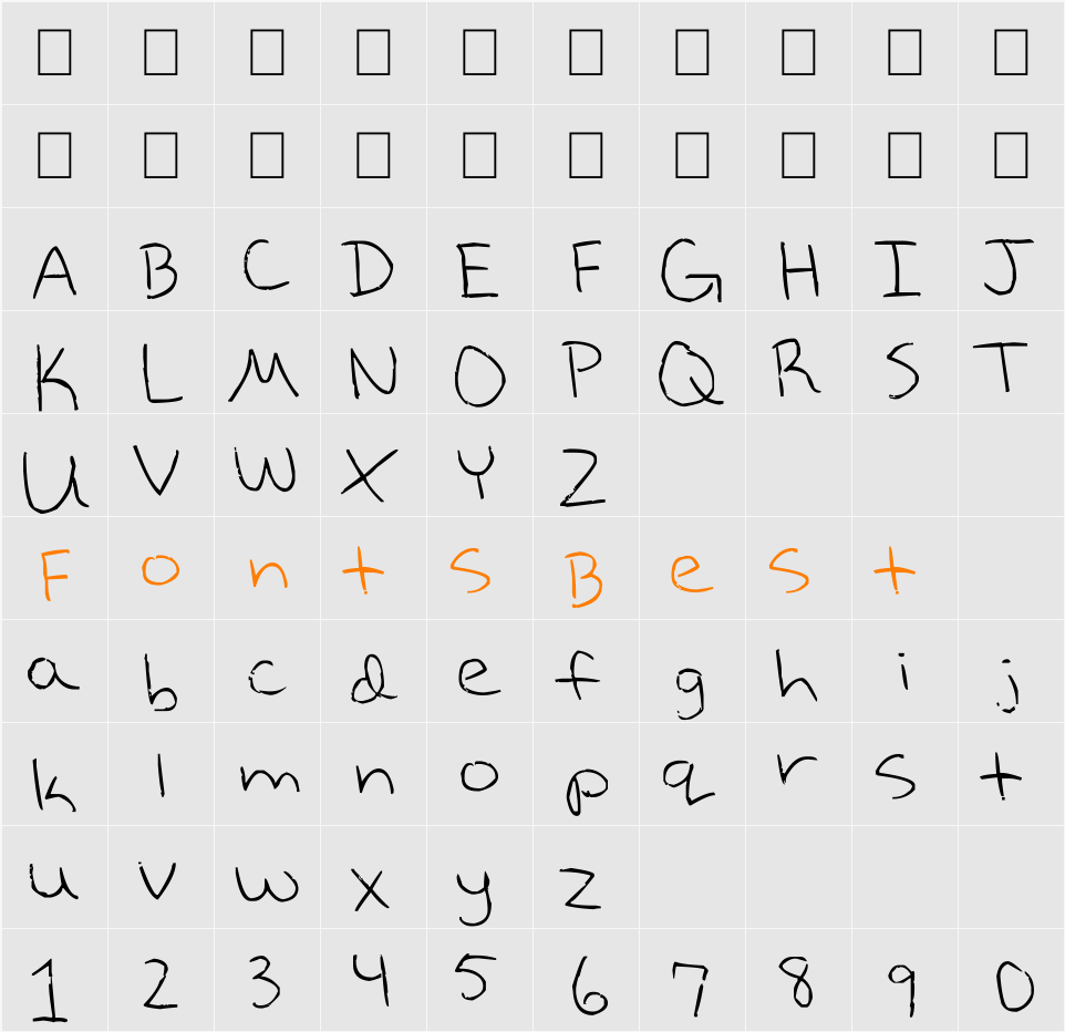 Chicken Scratch Character Map