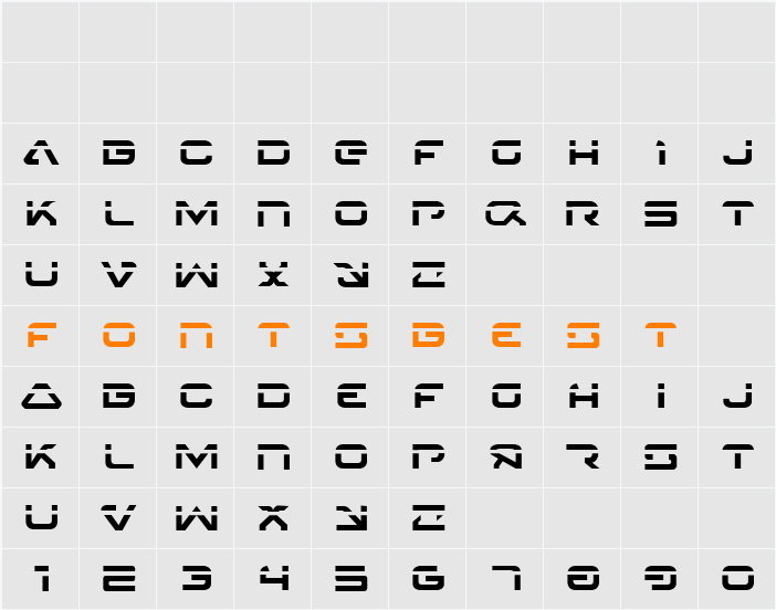 4114 Blaster Laser Character Map