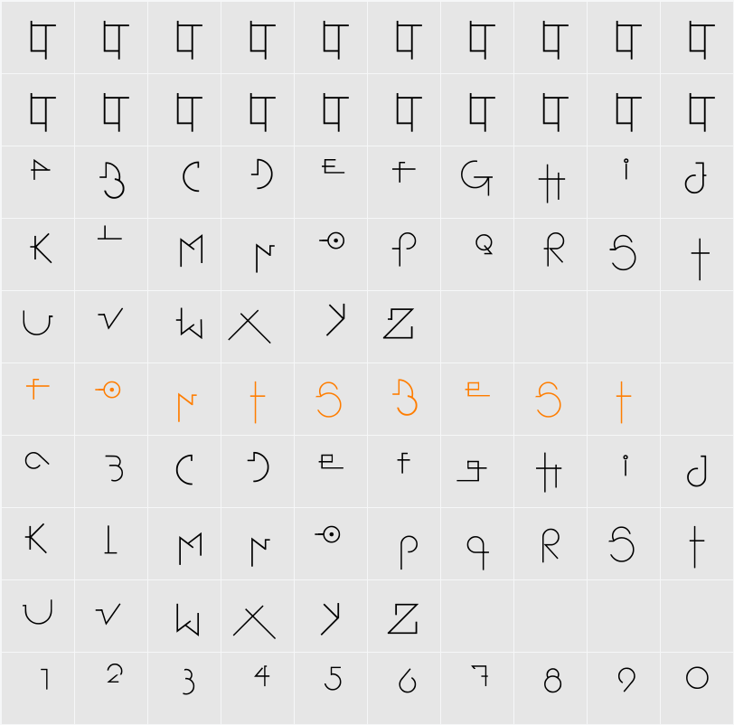 Stretched Signature Flex Character Map
