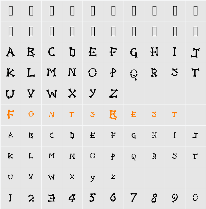 Bones Character Map