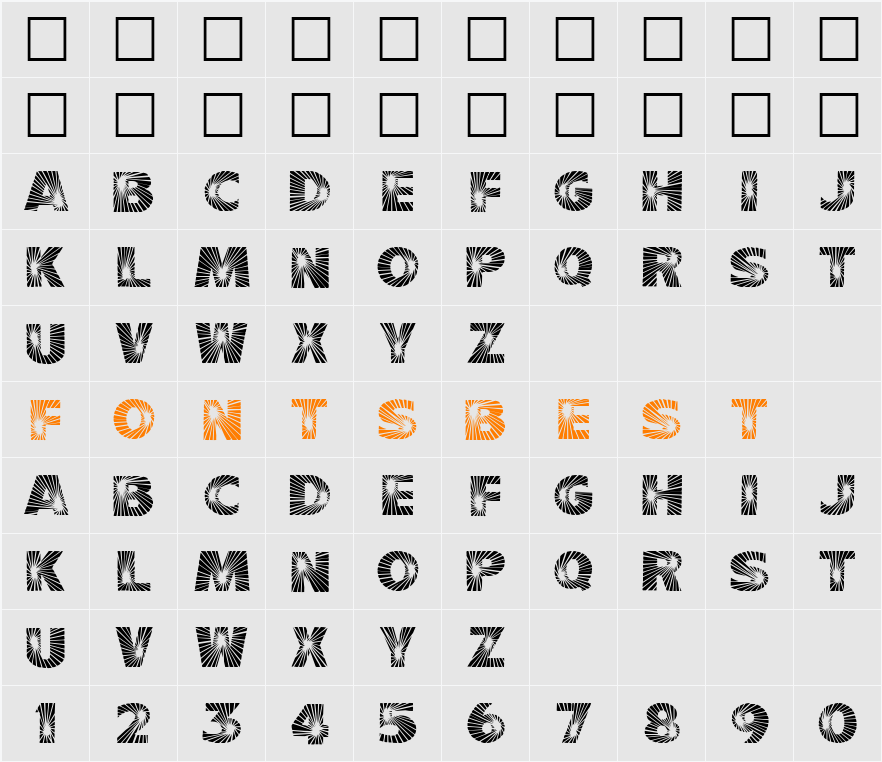 Starburst Character Map
