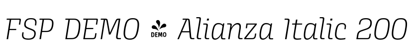 FSP DEMO - Alianza Italic 200 Font Image